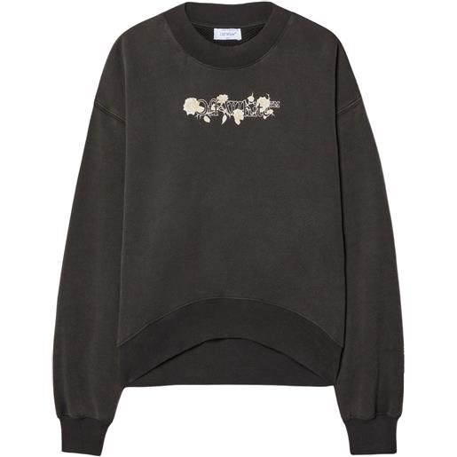 Off-White felpa bookish roses - nero
