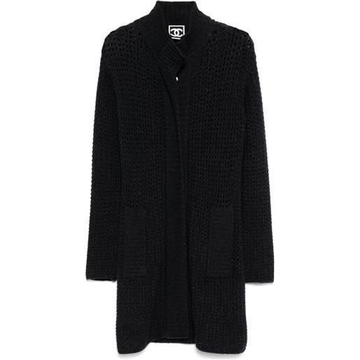 CHANEL Pre-Owned - cardigan a maniche lunghe 2009 - donna - lana/cashmere - 36 - nero