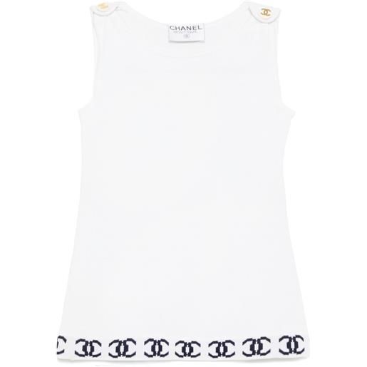 CHANEL Pre-Owned - top anni '90-2000 - donna - cotone - taglia unica - bianco