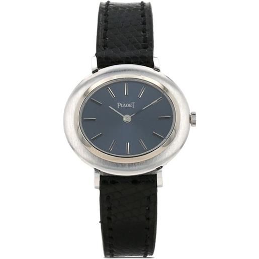 Piaget - 26mm pre-owned anni '70 - donna - white gold/pelle di vitello/vetro zaffiro - taglia unica - blu