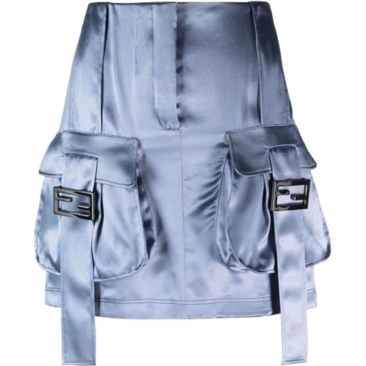 FENDI minigonna con tasche cargo - blu