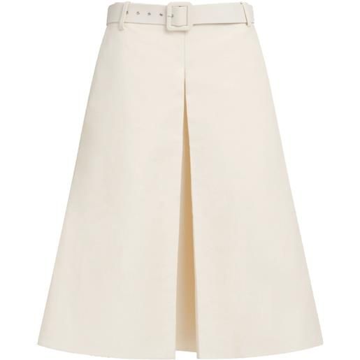 Marni gonna midi con cintura - bianco