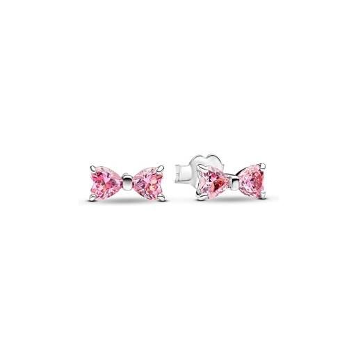 Pandora timeless 293505c01 - orecchini pendenti in argento sterling con zirconi, rosa, argento sterling, zirconia cubica