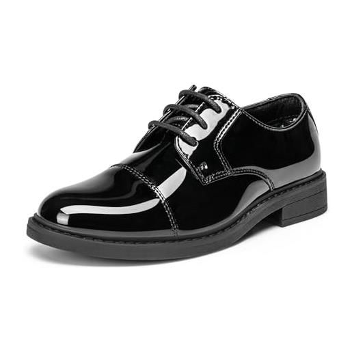 Bruno Marc scarpe stringate per ragazzi scarpe eleganti oxford classiche derby formali per ragazzo sposalizio partito, size 31, nero-pat, sbox211k
