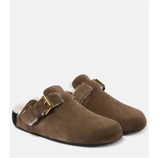 Isabel Marant slippers mirvin in suede con shearling