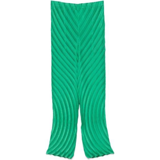Issey Miyake pantaloni nuance pleats solid - verde