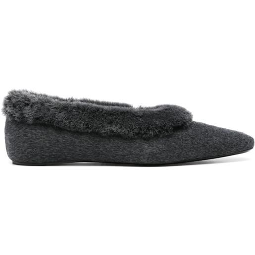 TOTEME ballerine con bordo in shearling - grigio