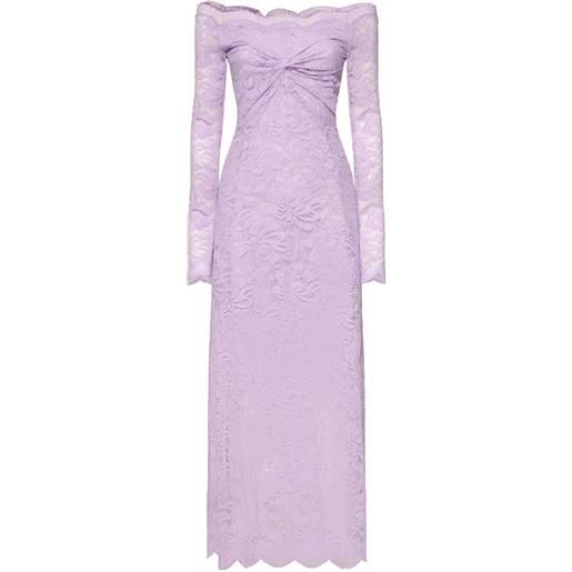 RABANNE vestito lungo in pizzo con spalle scoperte