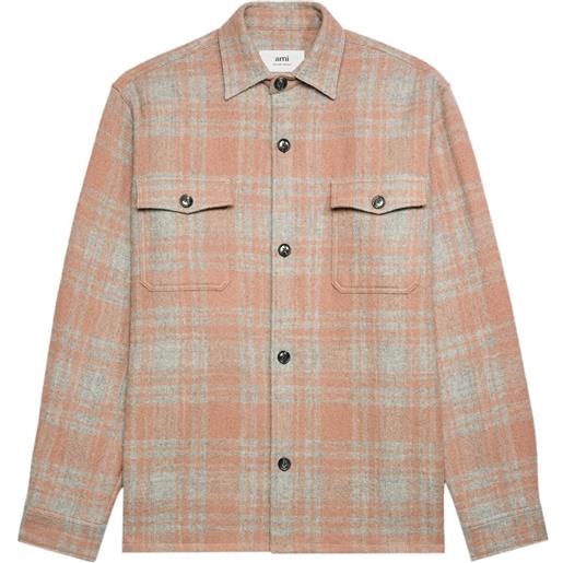 AMI Paris giacca-camicia maxi a quadri - toni neutri