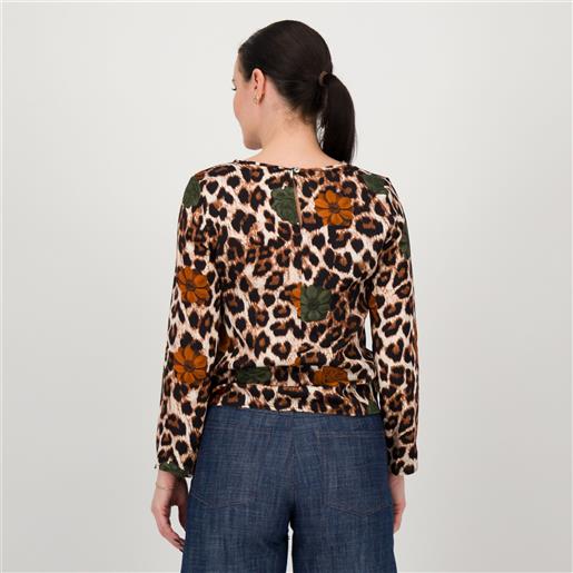 Mood Atelier blusa animalier in raso di viscosa