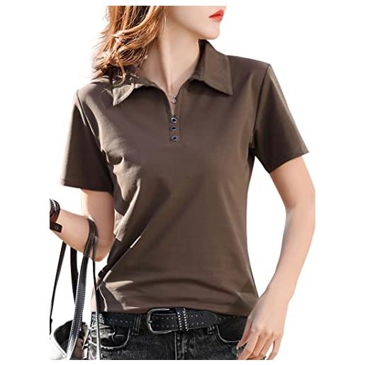 New front polo maglietta donna manica corta estiva comfortevole e traspirante
