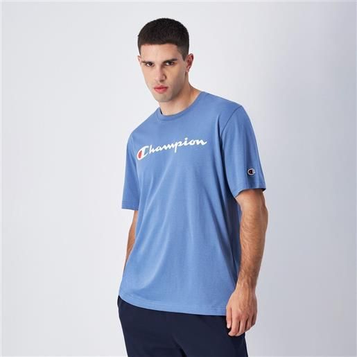 Champion t-shirt da uomo big logo blue