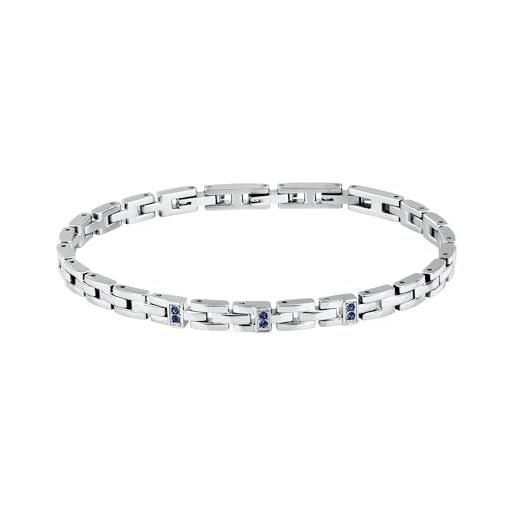 Morellato bracciale uomo in acciaio, cristalli, collezione motown - sabh49, lega di acciaio