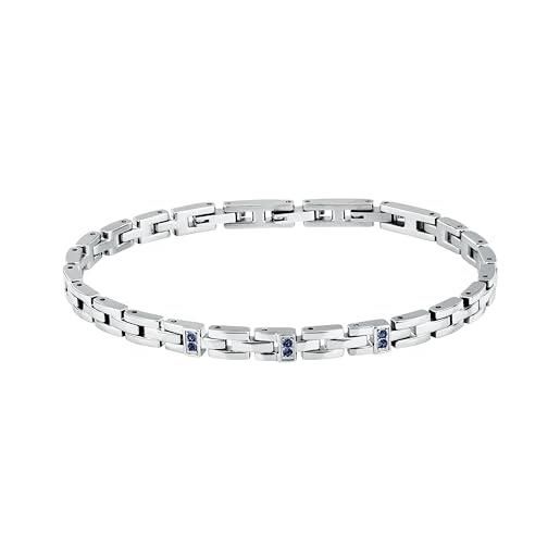Morellato bracciale uomo in acciaio, cristalli, collezione motown - sabh49, lega di acciaio