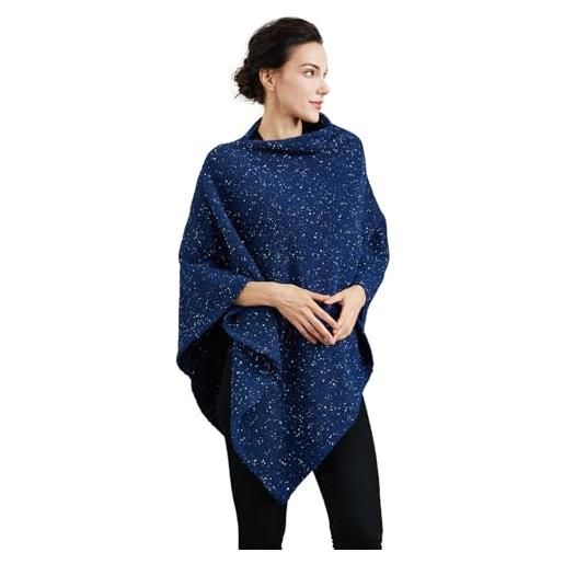 PONCHO DONNA MANTELLA IN PANNO CON COLLO CAPPA COPRISPALLE