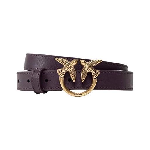 Pinko love berry simply h2 belt vite, cintura donna, viola zucchella-antique gold, m