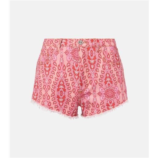 Etro shorts di jeans con stampa