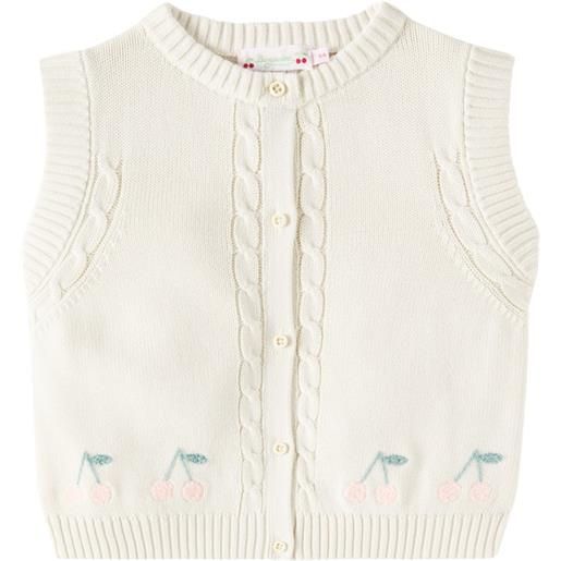 Bonpoint gilet erini in cotone con ricamo