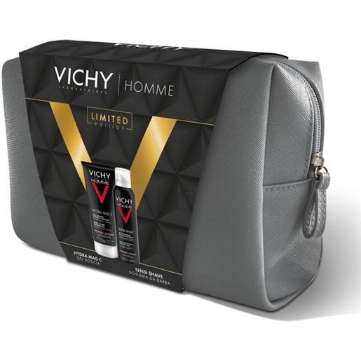 VICHY (L'Oreal Italia SpA) vichy pochette regalo da uomo per le esigenze specifiche della pelle maschile con gel doccia hydra mag c 200 ml + schiuma da barba sensi shave 200 ml