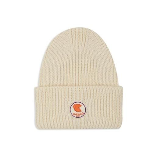 Gallo berretto con risvolto unisex bianco a coste tinta unita
