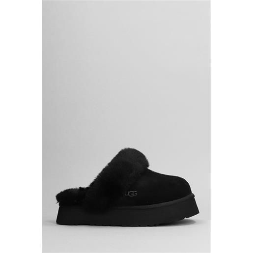 Ugg slipper-mule disquette in camoscio nero