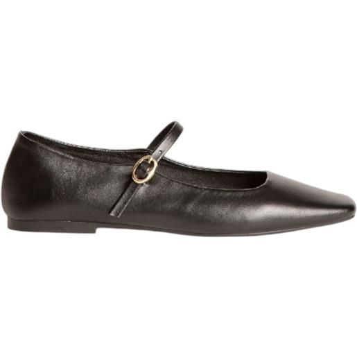 Corina scarpa ballerina donna Corina m4575 in pelle morbida nabuk nero con punta quadrata e cinturino regolabile suola sottile