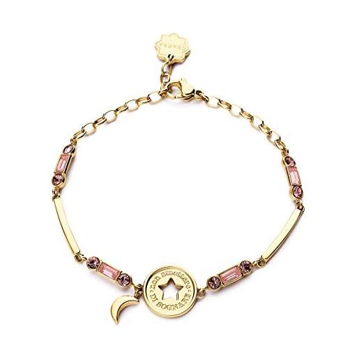 Brosway Bracciale Donna Semirigido Acciaio E Cristalli – Collezione Chakra – BHKB035 – Ideale Come Regalo