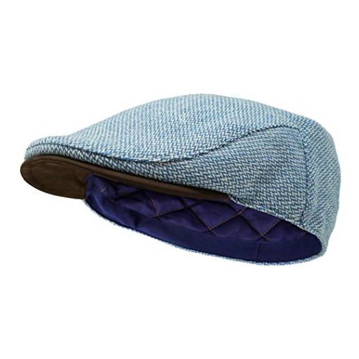 Borges & Scott lo sloan atlantico - coppola in tweed irlandese e pelle nubuck - xl