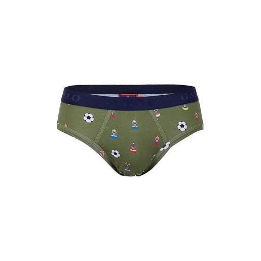 Gallo slip intimo uomo verde fantasia gioco calcio