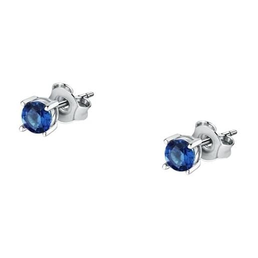 Morellato orecchini donna argento 925% riciclato, zirconi blu, collezione tesori - saiw175