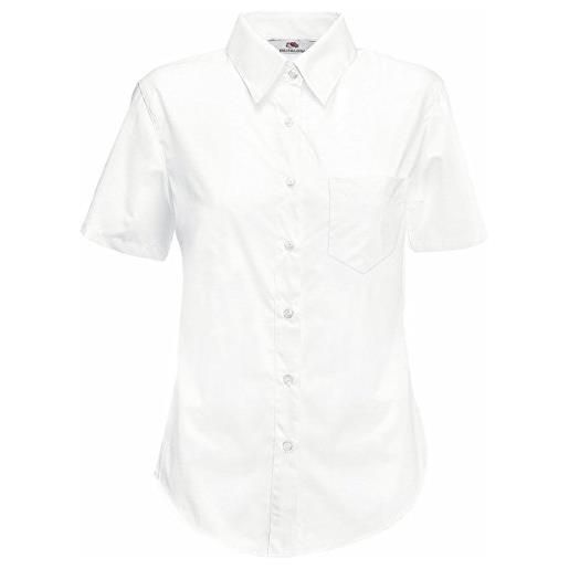 Fruit of the loom, camicetta da donna in popeline, vestibilità lady-fit, donna, utbc401_31, bianco, m