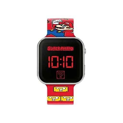 Accutime lunga durata della batteria, spegnimento automatico, orologio per ragazzi e ragazze gsm4107, colore: rosso, super mario