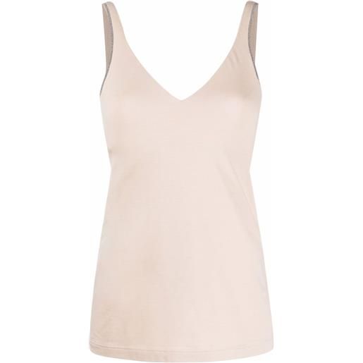 Brunello Cucinelli canotta con scollo a v - toni neutri
