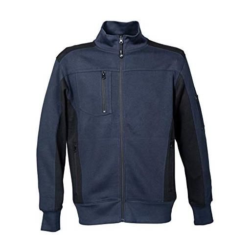 JRC cambridge felpa da uomo in cotone poliestere collo a lupetto chiusura zip tasca sul petto e braccio blu navy/nero (l)