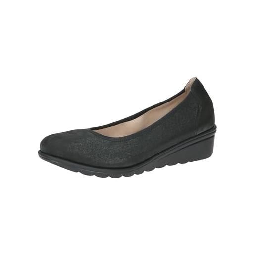CAPRICE ballerine da donna in pelle con zeppa, nero (black nappa), 40 eu