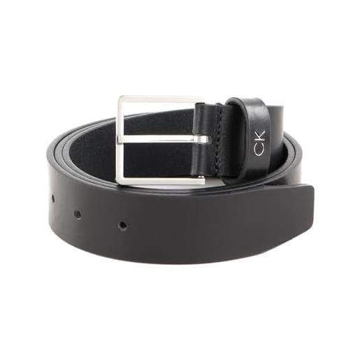 Calvin Klein uomo cintura formal plaque belt 3.5 cm cintura in pelle, nero (ck black), 80 cm