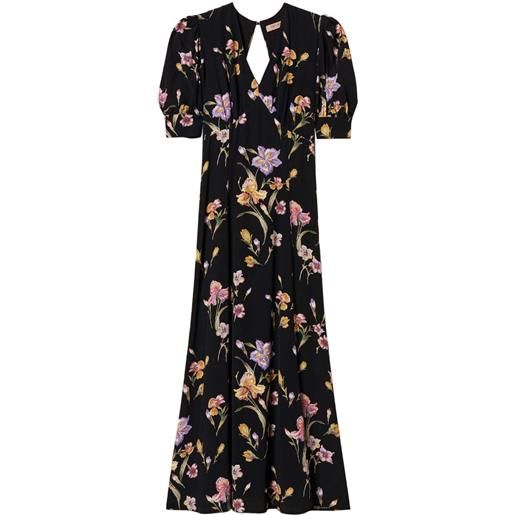 TWINSET abito midi a fiori - nero