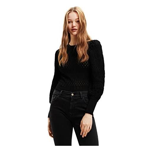 Desigual jers_ona 2000 black maglione, nero, xs donna