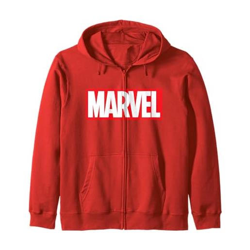 Marvel classic bold logo felpa con cappuccio