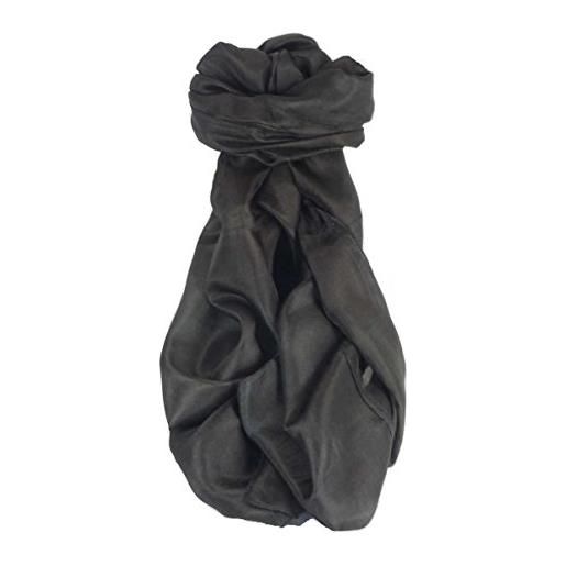 Pashmina & Silk per uomo sciarpa lunga seta di gelso black