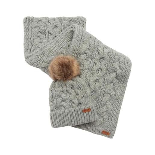 Barbour set sciarpa e cappello donna lgs0025 grigio