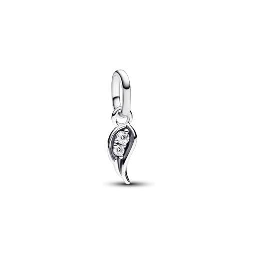 PANDORA me mini pendente in argento sterling con ali d'angelo e zirconi cubici trasparenti