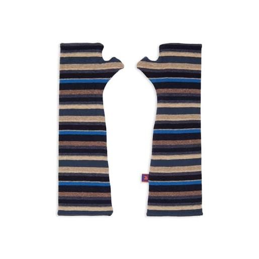 Gallo guanti da donna in pile blu con strisce multicolori, royal/corda, taglia unica