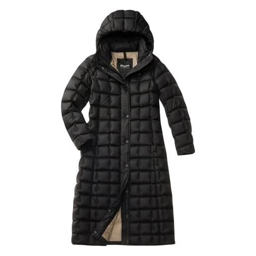 Blauer giubbino impermeabile trench imbottito piuma da donna, piumino lungo a quadri kalada 3122 24wbldk03122 265gr. (it, testo, l, regular, regular, nero)