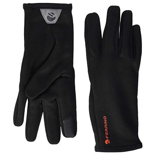 Ferrino jib, guanti con indice e pollice per touchscreen unisex nero, m