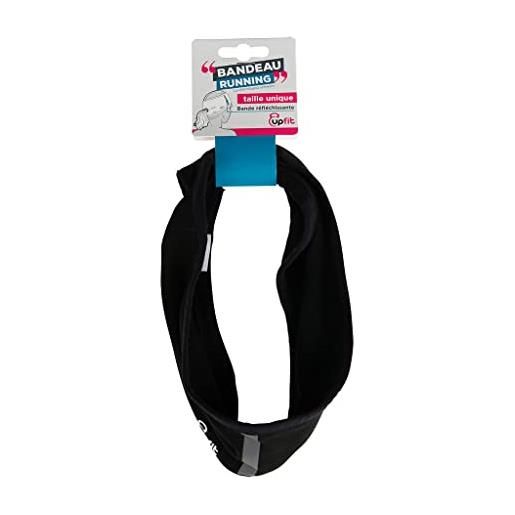 Upfit - fascia per attività - taglia unica - strisce riflettenti e apertura posteriore per passaggio capelli lunghi attaccati - forma che copre bene le orecchie - materiale pile interno