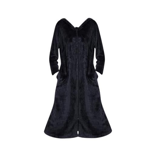 Dinglong vestaglia di flanella da donna vestaglie con cerniera frontale accappatoio a figura intera vestaglie in pile di flanella vestaglia calda invernale camicia da notte accappatoio da