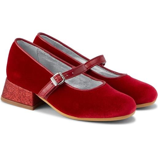 Monnalisa ballerine dorothy in velluto con glitter