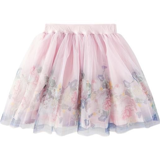 Monnalisa gonna in tulle con stampa floreale