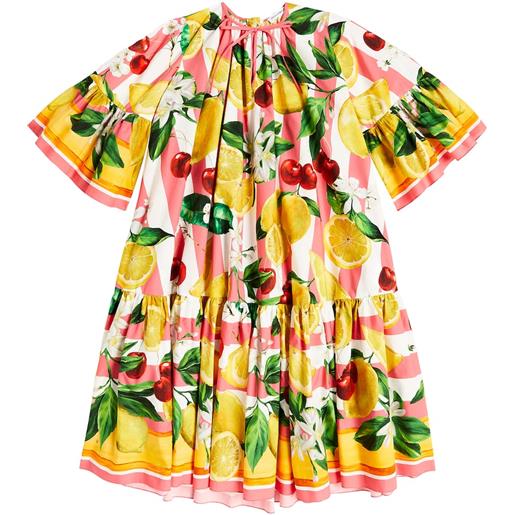 Dolce&Gabbana Kids abito in cotone con stampa